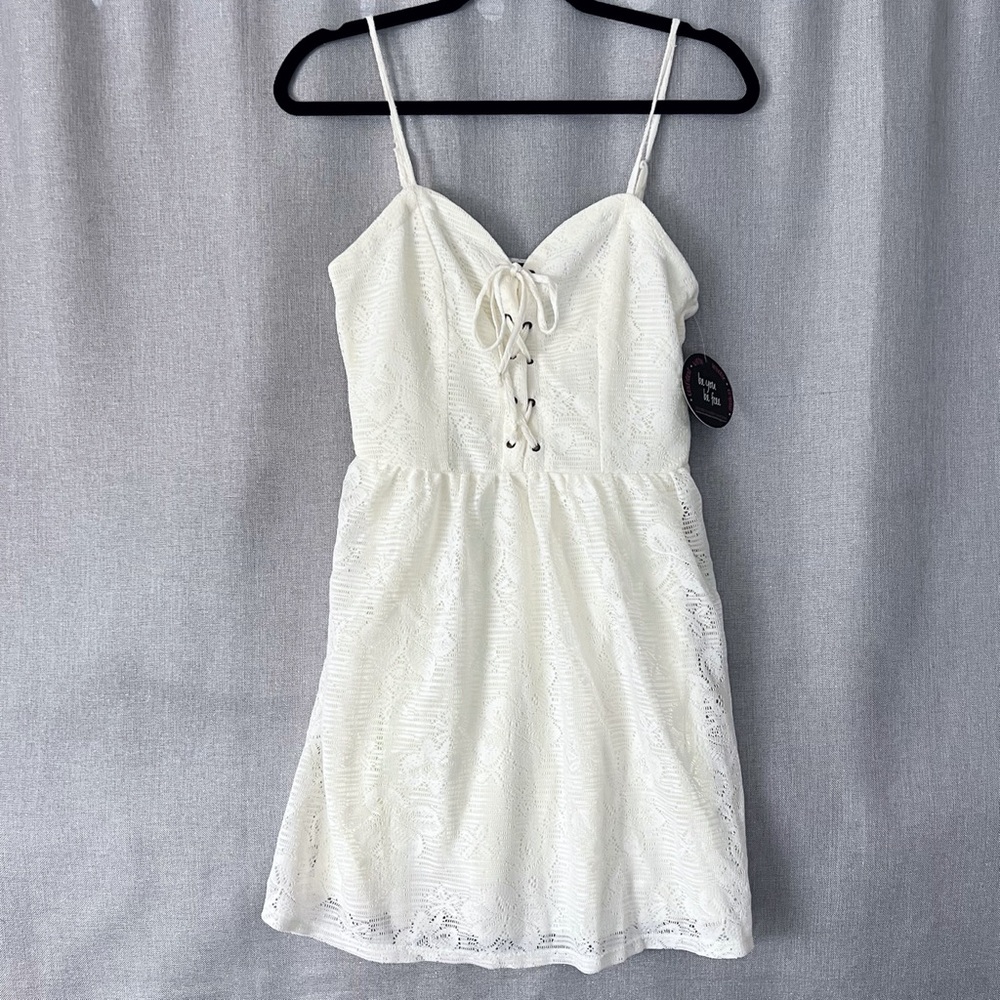NWT BeBop Ivory Lace-Up Dress Size M